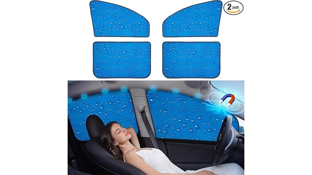 blue car window sunshade set