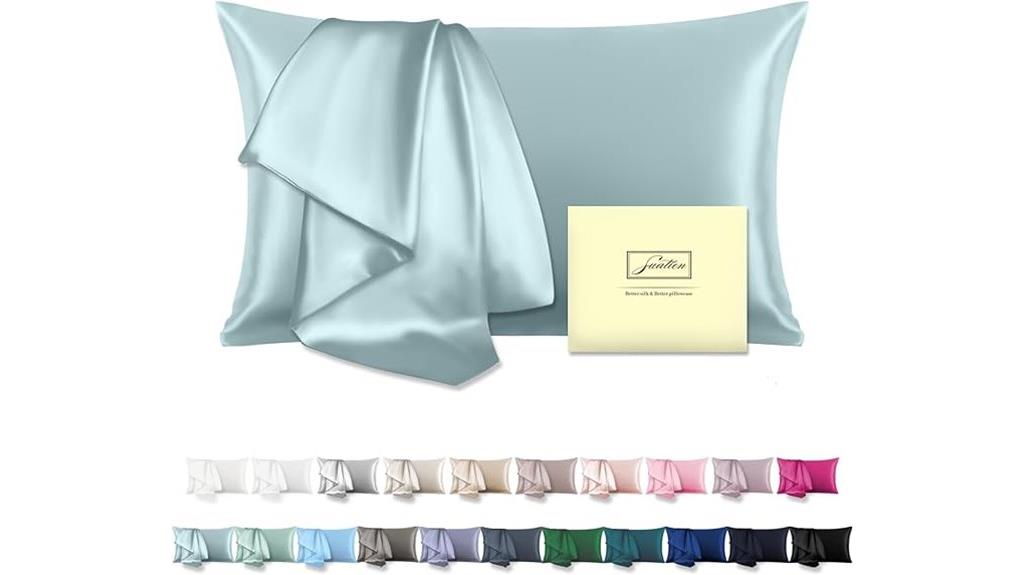 blue mulberry silk pillowcase