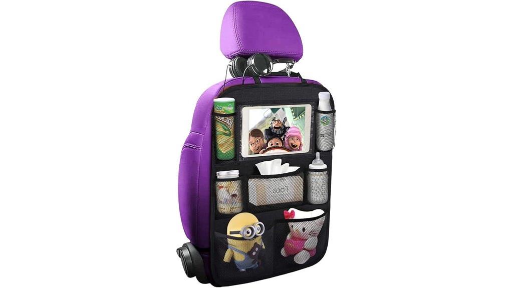car organizer with tablet holder