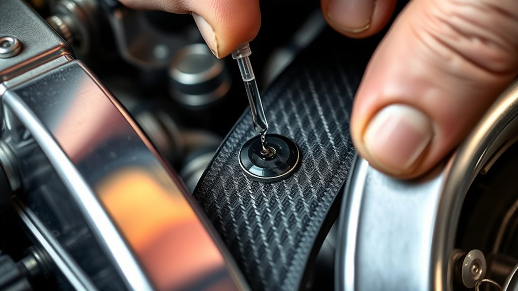 lubricate and adjust belt