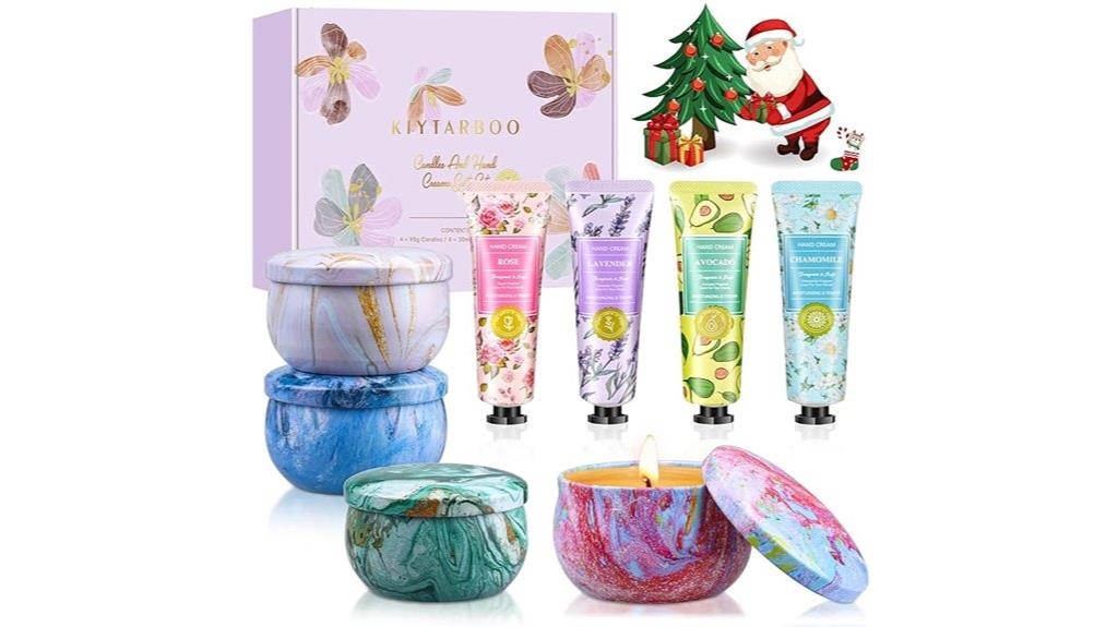 spa candle hand cream gift