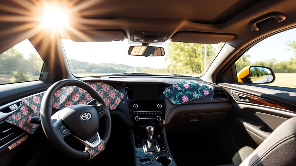 top sun protective car dash covers