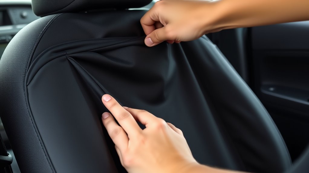 tuck and adjust fabric