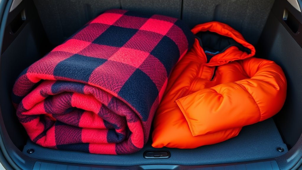 warm clothing and blankets