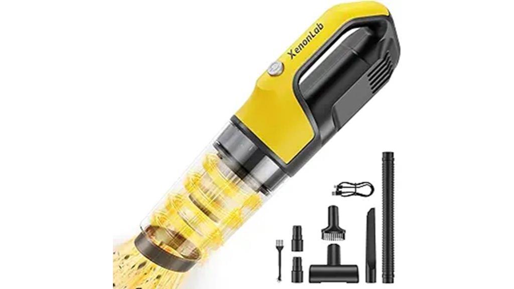 yellow handheld cordless vacuum