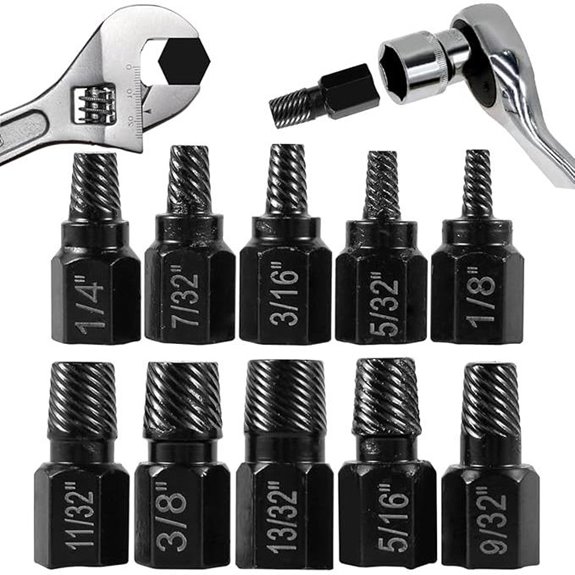 10 Pcs Screw Extractor Set for Broken Bolts