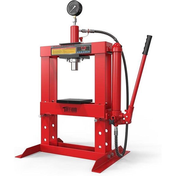 TUFFIOM 10-Ton Hydraulic Shop Press with Gauge