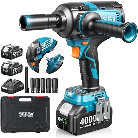Seesii 1180 Ft-lb Impact Wrench with Batteries