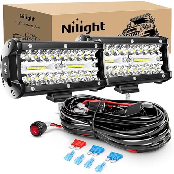 Nilight 6.5 Inch 120W LED Work Light Wiring Harness
