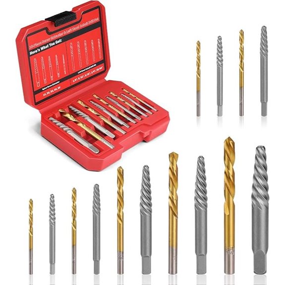 14-Piece Screw Extractor Set for Stripped Screws