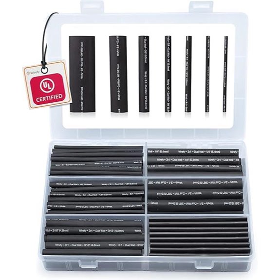 Wirefy Heat Shrink Tubing Kit - 180 PCS Black