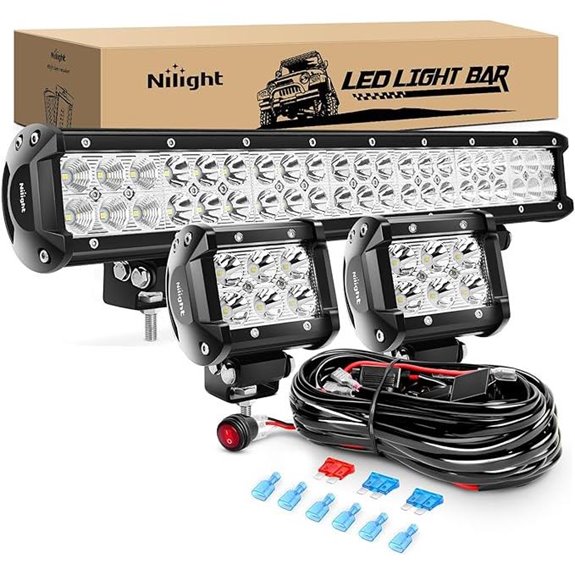 Nilight 20Inch 126W Off Road LED Light Bar Kit