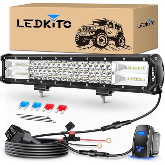 20 Inch LED Light Bar with Wiring Kit for Off-Road Vehicles