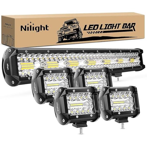 Nilight 20Inch 420W LED Light Bar & Pods (4 Pack)