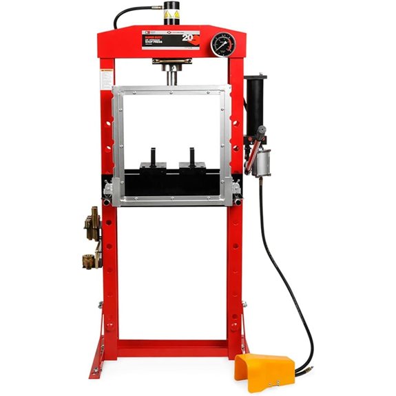 AFF 20 Ton Hydraulic Shop Press with Dual Air Motor