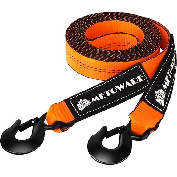 METOWARE Tow Strap with Hooks 20ft 10,000lbs