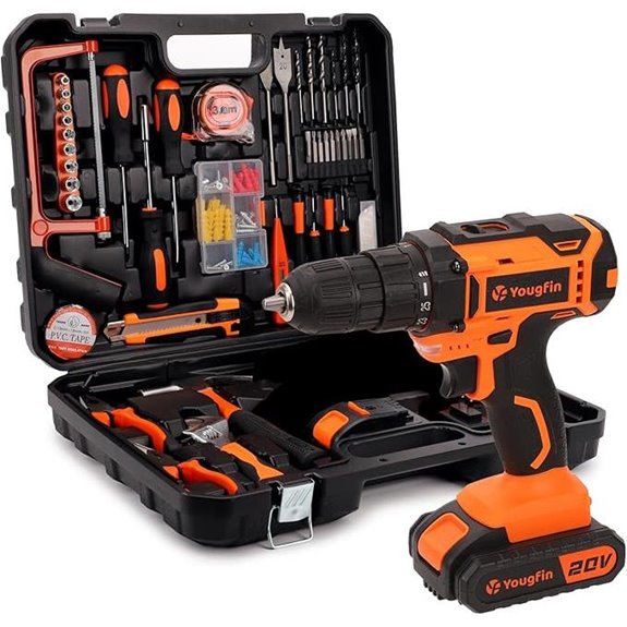 Yougfin 20V Cordless Power Drill Kit (114 pcs)