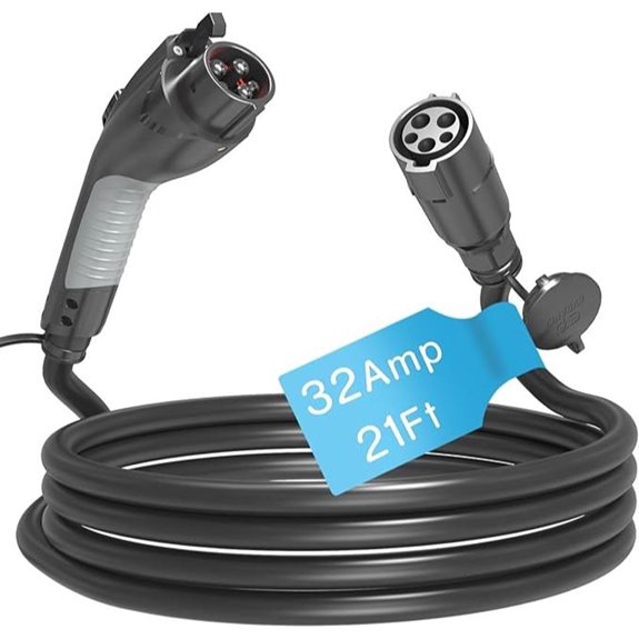 EV Charger Extension Cable 21ft 32A for J1772 EVs