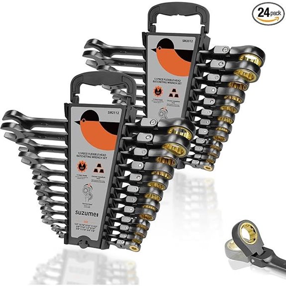 SUZUME 24-Piece Flex Head Ratcheting Wrench Set