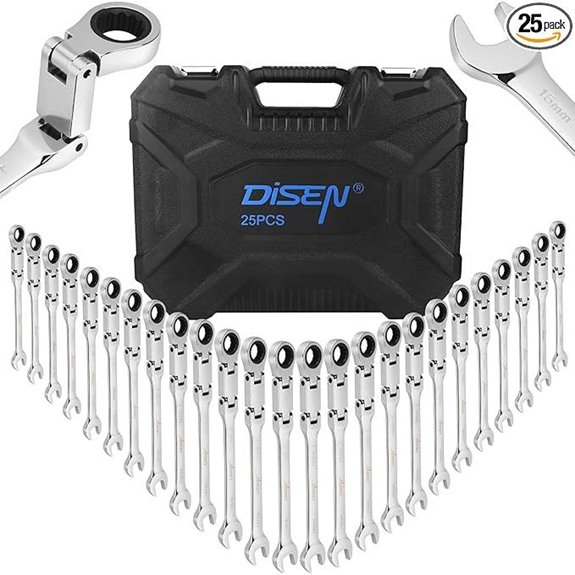 DISEN 25-Piece Ratcheting Wrench Set with Case