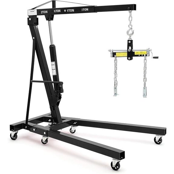 2-Ton Folding Hydraulic Engine Hoist with Telescoping Boom