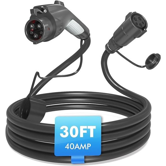EV Charger Extension Cable 30ft J1772 Compatible