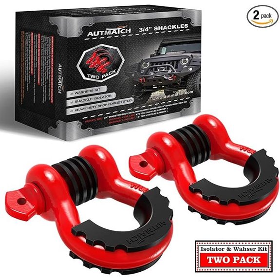 AUTMATCH 3/4 D Ring Shackles (2 Pack)