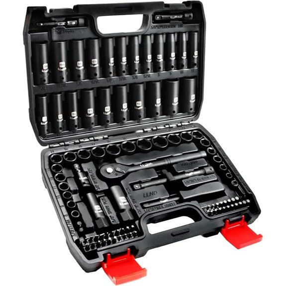 Impact Socket Set 3/8 Drive with Ratchet and Tools