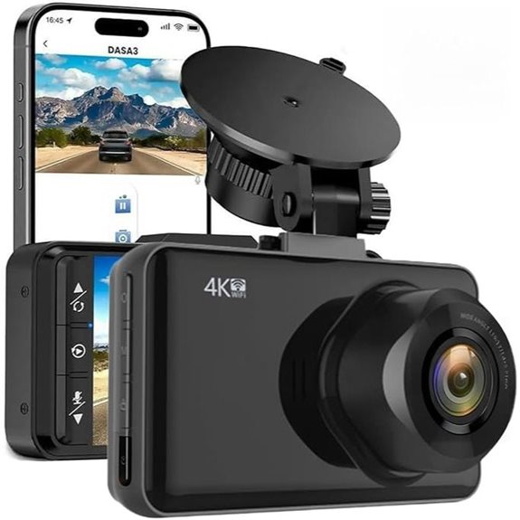 Orviom 4K Dash Cam with Night Vision & 64GB Card