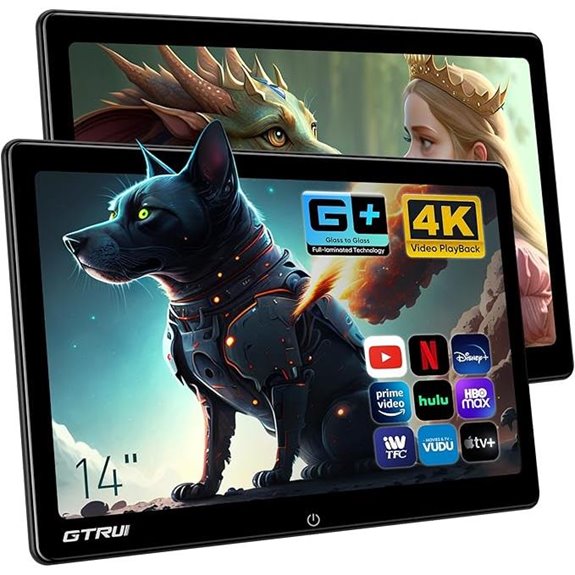 14-Inch 4K Android Car Headrest Monitor with Touch Screen