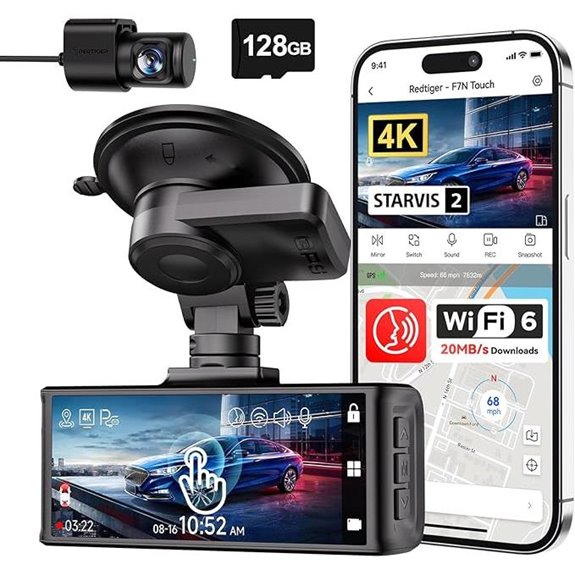REDTIGER 4K Dash Cam with WiFi GPS Touch Screen