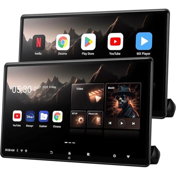 4K Android Car Headrest Monitor with Wireless Link
