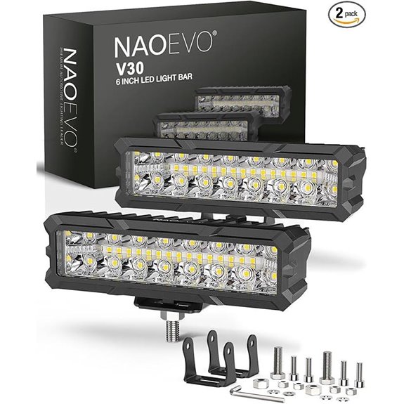 NAOEVO 6-Inch 50W LED Fog Light Bar (2 Pack)