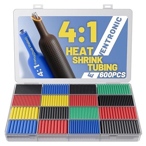600 Pcs Heat Shrink Tubing Kit with Multiple Sizes