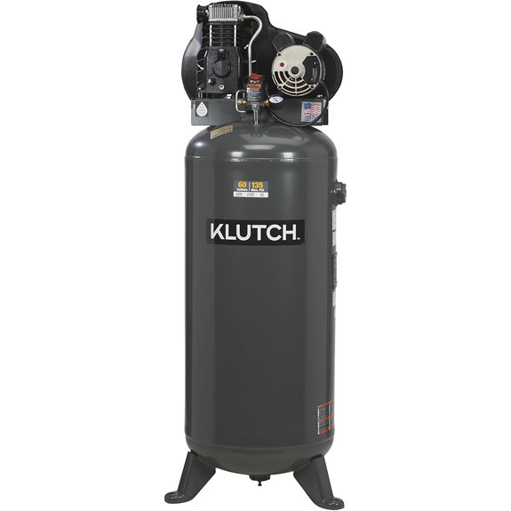Klutch 60-Gallon Single-Stage Vertical Air Compressor 3.7 HP 230 Volts