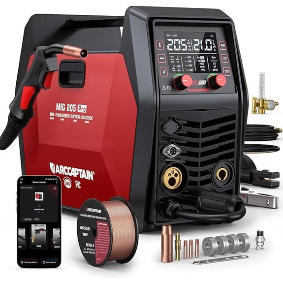 ARCCAPTAIN MIG205 6-in-1 Gas and Flux Welder with APP