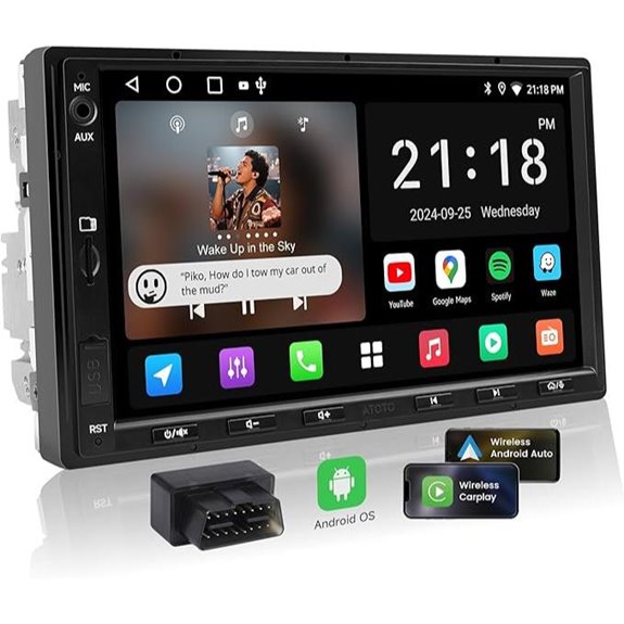 7-inch Android Double DIN Car Stereo with GPS and CarPlay
