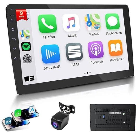 9-Inch Android Car Stereo with Apple CarPlay & GPS