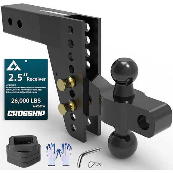 Adjustable Trailer Hitch for 2.5 Receiver 26K LBS