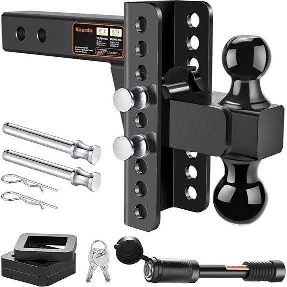 Adjustable Trailer Hitch with 2-Inch Receiver