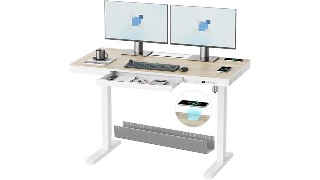adjustable desk with features
