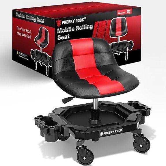 adjustable garage stool with storage