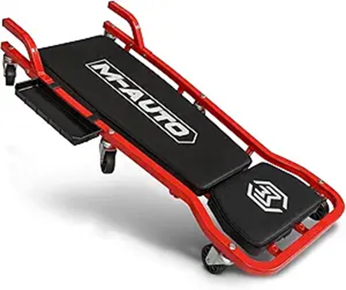 Heavy-Duty Automotive Creeper with Adjustable Headrest