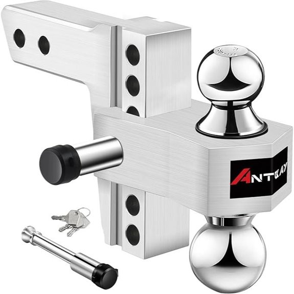 Adjustable Trailer Hitch Ball Mount with Locks