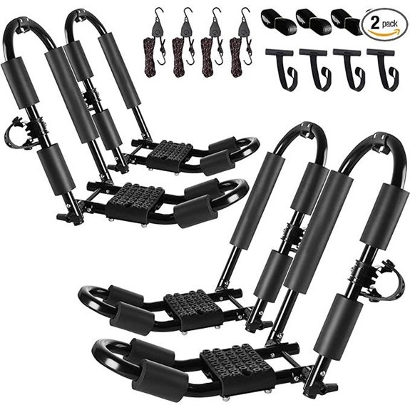 FORWODE Kayak Roof Rack with Adjustable J-Bar Supports