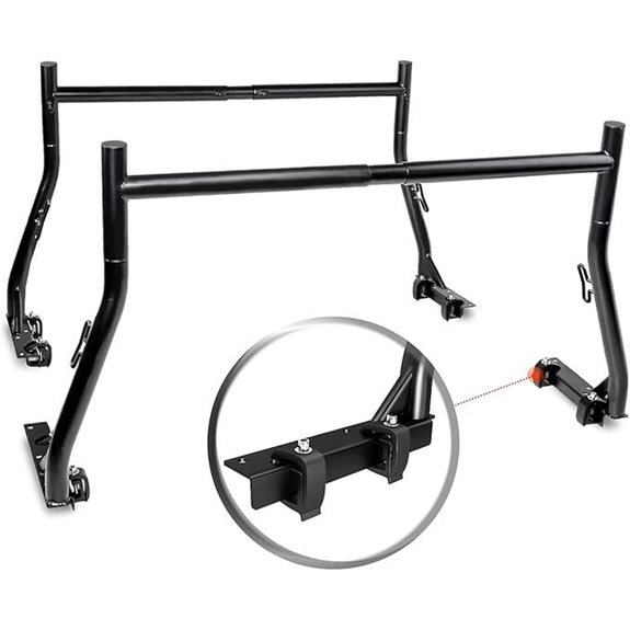 Extendable Steel Ladder Rack for Trucks Matte Black