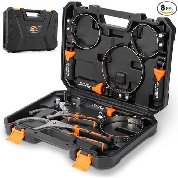 8-Piece Adjustable Oil Filter Wrench Set