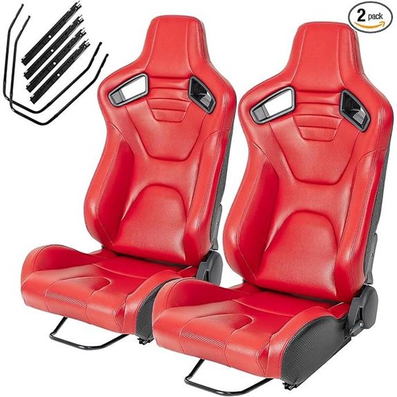 Reclinable Universal Racing Car Seats with Dual Sliders