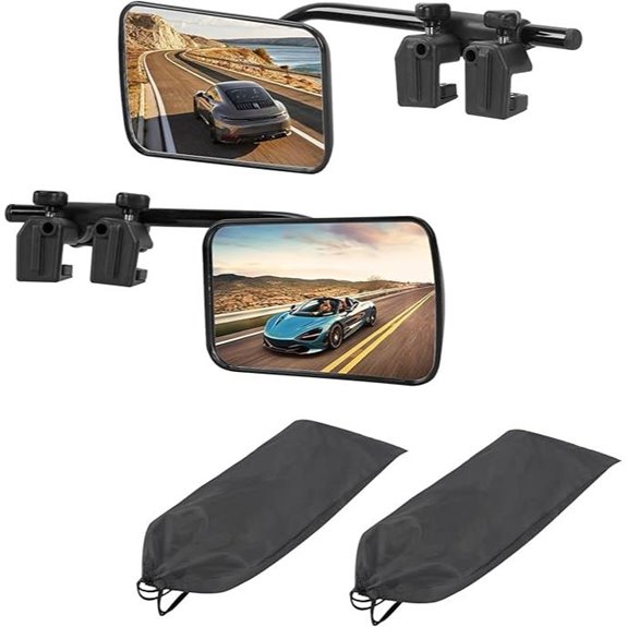 Adjustable Clip-On Mirror Extenders for RVs and Trucks