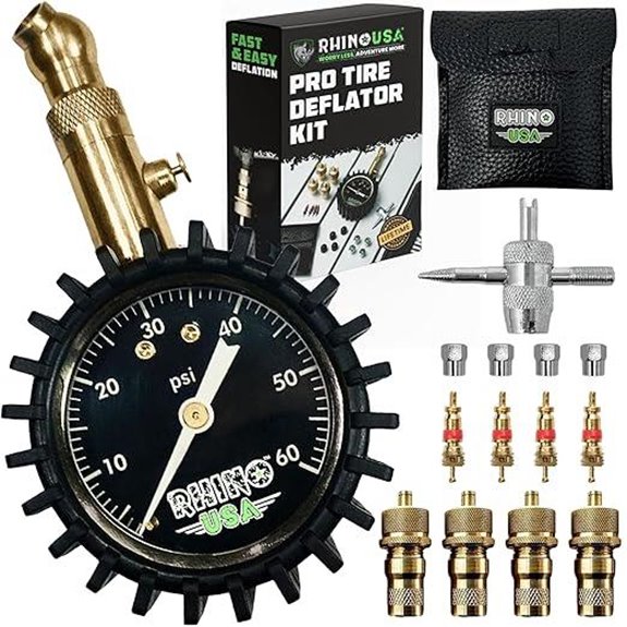 Rhino USA Adjustable Tire Deflator with Gauge
